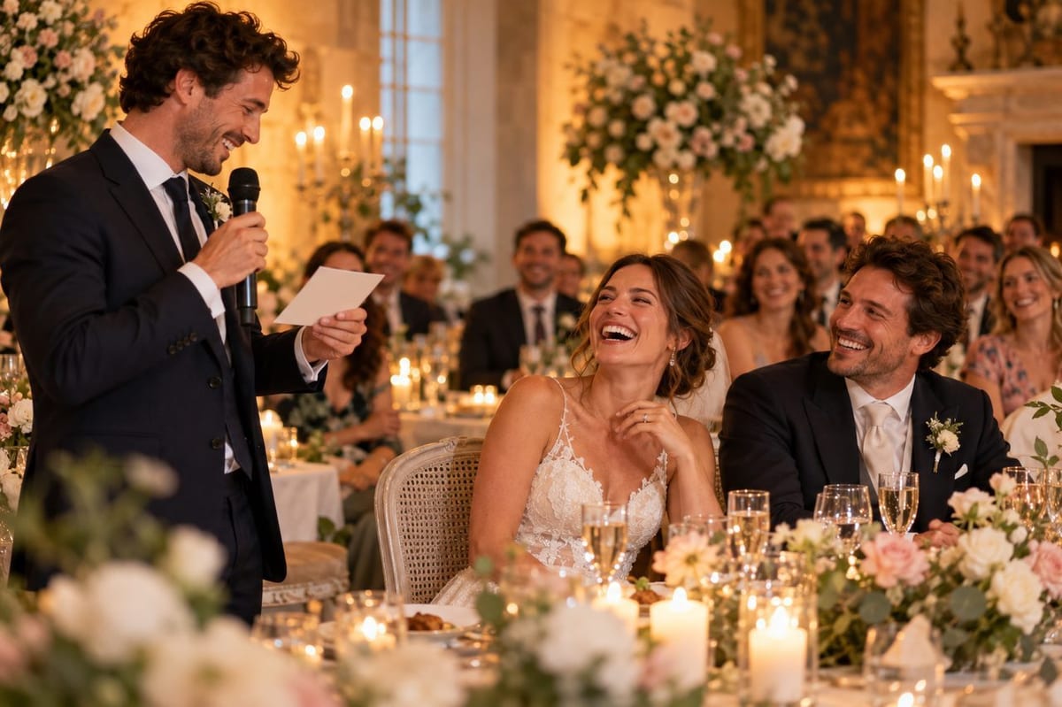 Discours de mariage humoristique : modèle complet et phrases à personnaliser